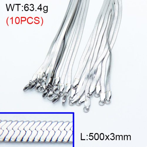 304 Stainless Steel Necklace Making,Handmade Soldered Herringbone Chains,True color,500x3mm,about 6.34 g/pc,10 pcs/package,3N2002035vhov-G029