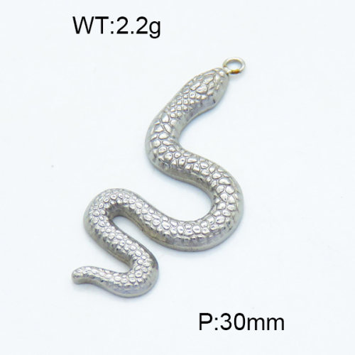 304 Stainless Steel Necklaces,Polished,Snake,True color,30mm,Hole:2mm,about 2.2 g/pc,1 pc/package,3P2002738avja-066