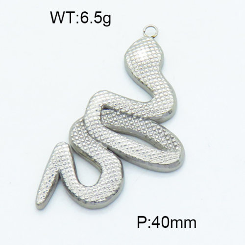 304 Stainless Steel Necklaces,Polished,Snake,True color,40mm,Hole:2mm,about 6.5 g/pc,1 pc/package,3P2002748baka-066