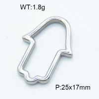 304 Stainless Steel Linking Rings,Polished,Palm,True color,25x17mm,about 1.8 g/pc,5 pcs/package,3P2002754vaii-906