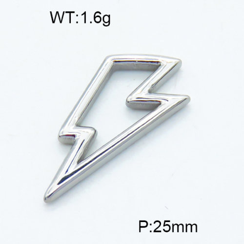 304 Stainless Steel Linking Rings,Polished,Lightning,True color,25mm,about 1.6 g/pc,5 pcs/package,3P2002760vaii-906