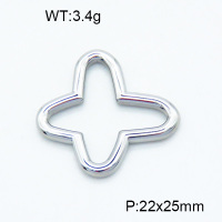 304 Stainless Steel Linking Rings,Polished,Butterfly,True color,22x25mm,about 3.4 g/pc,5 pcs/package,3P2002764vail-906