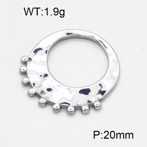 304 Stainless Steel Pendants,Polished,Circle,True color,20mm,about 1.9 g/pc,5 pcs/package,3P2002952vaii-066