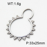304 Stainless Steel Pendants,Polished,Gourd,True color,33x25mm,about 1.6 g/pc,5 pcs/package,3P2002956vaii-066