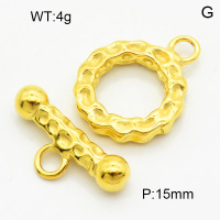 316 Stainless Steel Casting Toggle Clasps,High quality handmade polishing,Bump,Circle,Vacuum plating gold,Toggle:3x16mm,Bar:4x5x21mm,Hole:3mm,about 4 g/set,1 set/package,3P2003345bbml-066