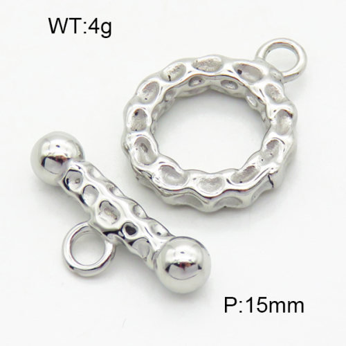316 Stainless Steel Casting Toggle Clasps,High quality handmade polishing,Bump,Circle,True color,Toggle:3x16mm,Bar:4x5x21mm,Hole:3mm,about 4 g/set,1 set/package,3P2003346vbll-066