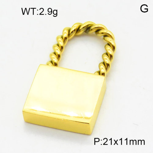 316 Stainless Steel Casting Pendants,High quality handmade polishing,Twisted Lock,Vacuum plating 18K gold,21x11mm,about 2.9 g/pc,1 pc/package,3P2003357vbll-066