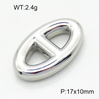 304 Stainless Steel Linking Rings,High quality handmade polishing,Pig nose,True color,17x10mm,about 2.4 g/pc,5 pcs/package,3P2003366vahk-066