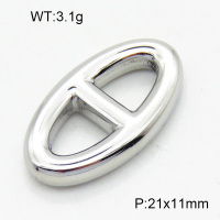 304 Stainless Steel Linking Rings,High quality handmade polishing,Pig nose,True color,21x11mm,about 3.1 g/pc,5 pcs/package,3P2003368aahl-066