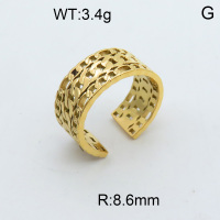 304 Stainless Steel Rings,High quality handmade polishing,Curb Chains,Figaro Chains,Vacuum plating 18K gold,8.6mm,about 3.4 g/pc,1 pc/package,3R2000410bbml-066