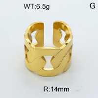 304 Stainless Steel Rings,High quality handmade polishing,Curb Chains,Vacuum plating 18K gold,14mm,about 6.5 g/pc,1 pc/package,3R2000417vbnb-066