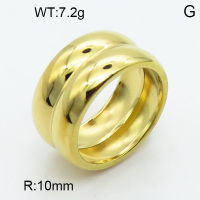 316 Stainless Steel Casting Rings,High quality handmade polishing,Double Layer Circle,Vacuum plating 18K gold,10mm,about 7.2 g/pc,1 pc/package,3R2000446vbpb-066
