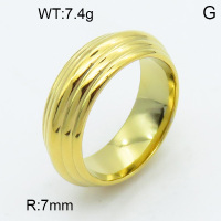 316 Stainless Steel Casting Rings,High quality handmade polishing,Five layers Circle,Vacuum plating 18K gold,7mm,about 7.4 g/pc,1 pc/package,3R2000447vbpb-066