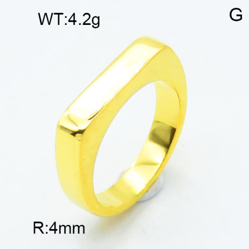 316 Stainless Steel Casting Rings,High quality handmade polishing,Rectangle,Vacuum plating 18K gold,4mm,about 4.2 g/pc,1 pc/package,3R2000471vbpb-066