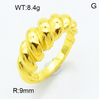 316 Stainless Steel Casting Rings,High quality handmade polishing,Twill,Vacuum plating 18K gold,9mm,about 8.4 g/pc,1 pc/package,3R2000472bhva-066