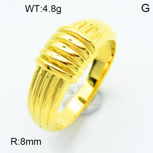 316 Stainless Steel Casting Rings,High quality handmade polishing,Crisscross stripes,Vacuum plating 18K gold,8mm,about 4.8 g/pc,1 pc/package,3R2000476bhva-066