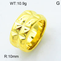 316 Stainless Steel Casting Rings,High quality handmade polishing,Double Layer Pyramid,Vacuum plating 18K gold,10mm,about 10.9 g/pc,1 pc/package,3R2000477bhva-066