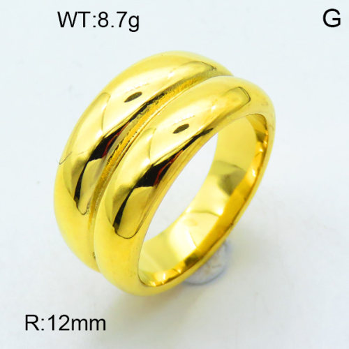 316 Stainless Steel Casting Rings,High quality handmade polishing,Double Layer Circle,Vacuum plating 18K gold,12mm,about 8.7 g/pc,1 pc/package,3R2000478bhva-066