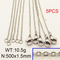 304 Stainless Steel Necklace Making,Cable Chains,True color,500x1.5mm,about 2.1 g/pc,5 pcs/package,6N2001661vaia-900