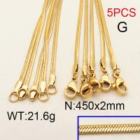304 Stainless Steel Necklace Making,Handmade Soldered Herringbone Chains,Vacuum plating 18K gold,450x2mm,about 4.32 g/pc,5 pcs/package,6N2001673ahlv-900