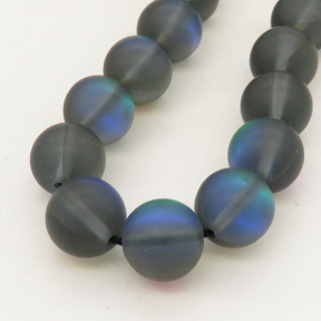 Painted Glass Beads,Round,Frosted,Deep Grey,6mm,Hole:0.8mm,about 63pcs/strand,about 22g/strand,5 strands/package,15"(38cm),XBG00001vbpb-L001