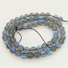 Painted Glass Beads,Round,Light Grey,6mm,Hole:0.8mm,about 63pcs/strand,about 22g/strand,5 strands/package,15"(38cm),XBG00004vbpb-L001