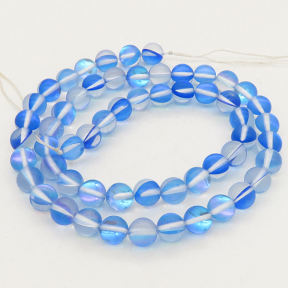 Painted Glass Beads,Round,Blue,6mm,Hole:0.8mm,about 63pcs/strand,about 22g/strand,5 strands/package,15"(38cm),XBG00025vbpb-L001