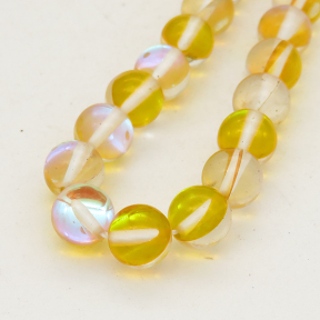 Painted Glass Beads,Round,Golden,6mm,Hole:0.8mm,about 63pcs/strand,about 22g/strand,5 strands/package,15"(38cm),XBG00031vbpb-L001