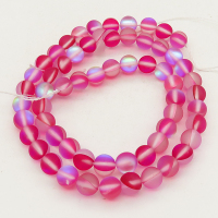 Painted Glass Beads,Round,Frosted,Red,6mm,Hole:0.8mm,about 63pcs/strand,about 22g/strand,5 strands/package,15"(38cm),XBG00037vbpb-L001