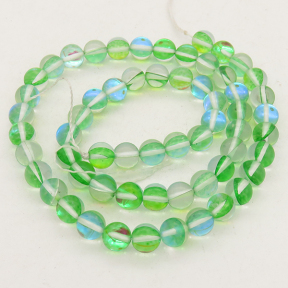 Painted Glass Beads,Round,Green,6mm,Hole:0.8mm,about 63pcs/strand,about 22g/strand,5 strands/package,15"(38cm),XBG00046vbpb-L001