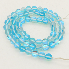 Painted Glass Beads,Round,Sky Blue,6mm,Hole:0.8mm,about 63pcs/strand,about 22g/strand,5 strands/package,15"(38cm),XBG00052vbpb-L001