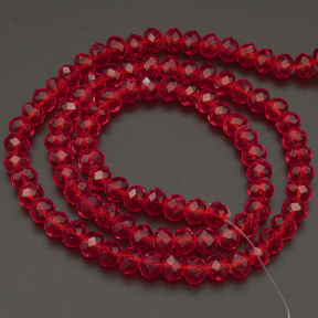 Transparent Glass Beads,Round,Faceted,Dyed,Dark Red,6mm,Hole:0.8mm,about 100pcs/strand,about 22g/strand,10 strands/package,XBG00332vaia-L004 