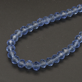Transparent Glass Beads,Round,Faceted,Dyed,Light Blue,6mm,Hole:0.8mm,about 100pcs/strand,about 22g/strand,10 strands/package,XBG00341vaia-L004 