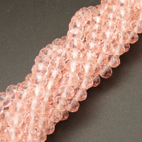 Transparent Glass Beads,Round,Faceted,Dyed,Pink,6mm,Hole:0.8mm,about 100pcs/strand,about 22g/strand,10 strands/package,XBG00344vaia-L004 