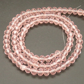 Transparent Glass Beads,Round,Faceted,Dyed,Pink,6mm,Hole:0.8mm,about 100pcs/strand,about 22g/strand,10 strands/package,XBG00344vaia-L004 
