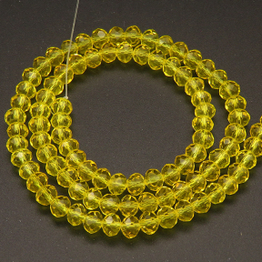 Transparent Glass Beads,Round,Faceted,Dyed,Yellow,6mm,Hole:0.8mm,about 100pcs/strand,about 22g/strand,10 strands/package,XBG00350vaia-L004 