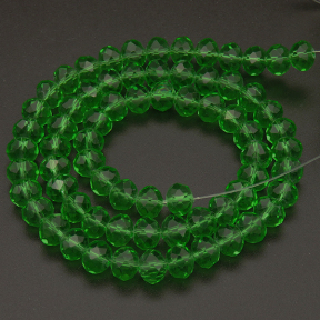 Transparent Glass Beads,Round,Faceted,Dyed,Grass green,6mm,Hole:0.8mm,about 100pcs/strand,about 22g/strand,10 strands/package,XBG00359vaia-L004 