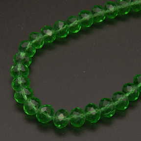 Transparent Glass Beads,Round,Faceted,Dyed,Grass green,6mm,Hole:0.8mm,about 100pcs/strand,about 22g/strand,10 strands/package,XBG00359vaia-L004 