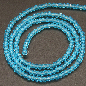 Transparent Glass Beads,Round,Faceted,Dyed,Blue,2mm,Hole:0.5mm,about 200pcs/strand,about 5g/strand,10 strands/package,XBG00362vaia-L004 