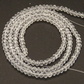 Transparent Glass Beads,Round,Faceted,White,2mm,Hole:0.5mm,about 200pcs/strand,about 5g/strand,10 strands/package,XBG00365vaia-L004 