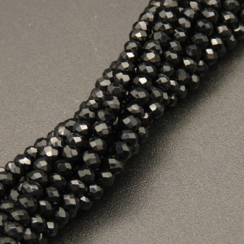 Transparent Glass Beads,Round,Faceted,Dyed,Black,2mm,Hole:0.5mm,about 200pcs/strand,about 5g/strand,10 strands/package,XBG00371vaia-L004 