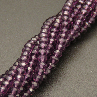 Transparent Glass Beads,Round,Faceted,Dyed,Deep Purple,2mm,Hole:0.5mm,about 200pcs/strand,about 5g/strand,10 strands/package,XBG00377vaia-L004 