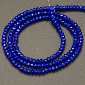 Transparent Glass Beads,Round,Faceted,Dyed,Royal blue,2mm,Hole:0.5mm,about 200pcs/strand,about 5g/strand,10 strands/package,XBG00383vaia-L004 