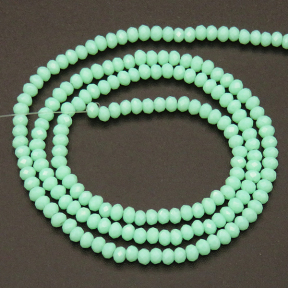 Imitation Jade Glass Beads,Round,Faceted,Dyed,Light Green,2mm,Hole:0.5mm,about 200pcs/strand,about 5g/strand,10 strands/package,XBG00398vaia-L004 