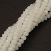 Imitation Jade Glass Beads,Round,Faceted,Dyed,Cream,2mm,Hole:0.5mm,about 200pcs/strand,about 5g/strand,10 strands/package,XBG00413vaia-L004 