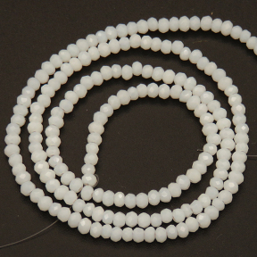 Imitation Jade Glass Beads,Round,Faceted,Dyed,Cream,2mm,Hole:0.5mm,about 200pcs/strand,about 5g/strand,10 strands/package,XBG00413vaia-L004 