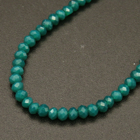 Imitation Jade Glass Beads,Round,Faceted,Dyed,Malachite Green,2mm,Hole:0.5mm,about 200pcs/strand,about 5g/strand,10 strands/package,XBG00416vaia-L004 