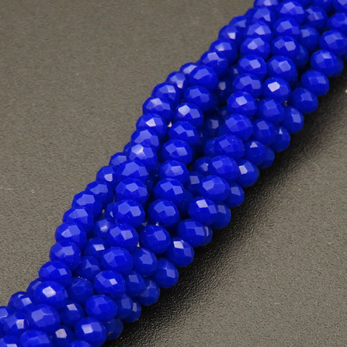 Imitation Jade Glass Beads,Round,Faceted,Dyed,Royal Blue,2mm,Hole:0.5mm,about 200pcs/strand,about 5g/strand,10 strands/package,XBG00419vaia-L004 
