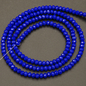 Imitation Jade Glass Beads,Round,Faceted,Dyed,Royal Blue,2mm,Hole:0.5mm,about 200pcs/strand,about 5g/strand,10 strands/package,XBG00419vaia-L004 