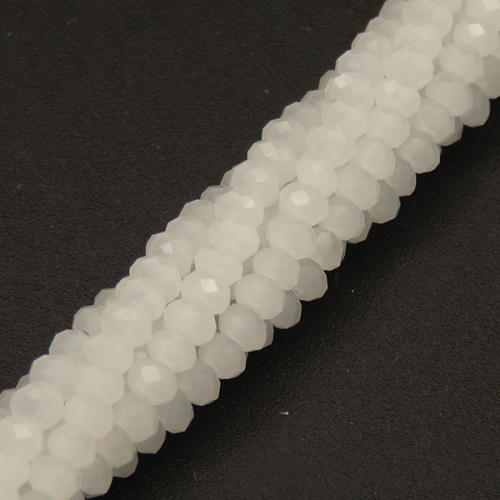 Imitation Jade Glass Beads,Round,Faceted,Dyed,White,2mm,Hole:0.5mm,about 200pcs/strand,about 5g/strand,10 strands/package,XBG00434vaia-L004 